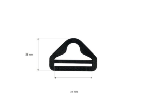 Trójkąt plastikowy 31 mm (0324-8500-3236) 2,4g czarny