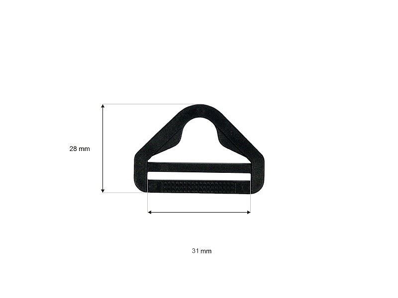 Plastic triangle 31 mm black 100 pcs