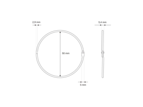 Kółko metalowe otwierane  52/2,9 mm nikiel