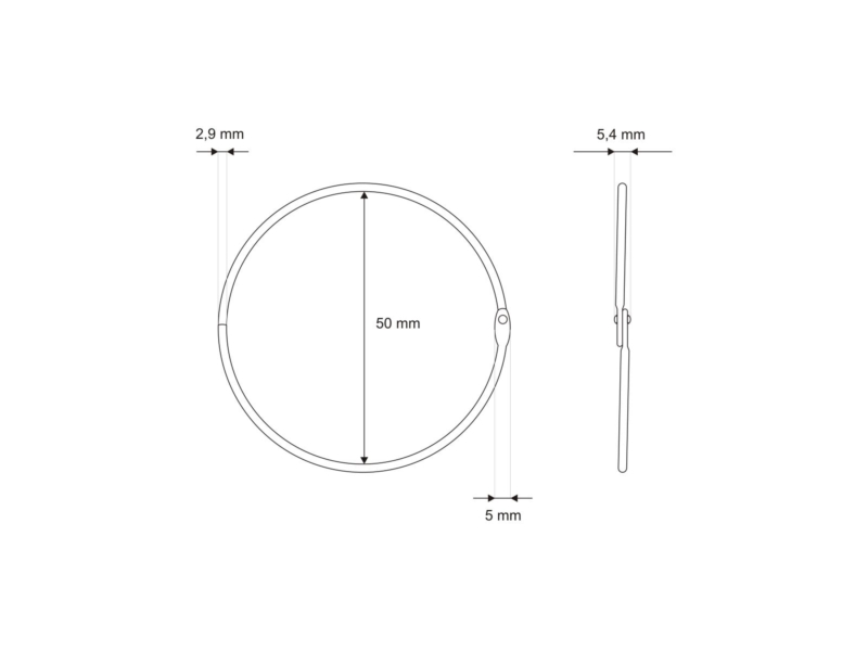 KOVOVÉ KOLEČKO OTEVŘENE 52/2,9 MM NIKL 100 KS