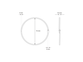 Kółko metalowe otwierane  70/4,0 mm nikiel