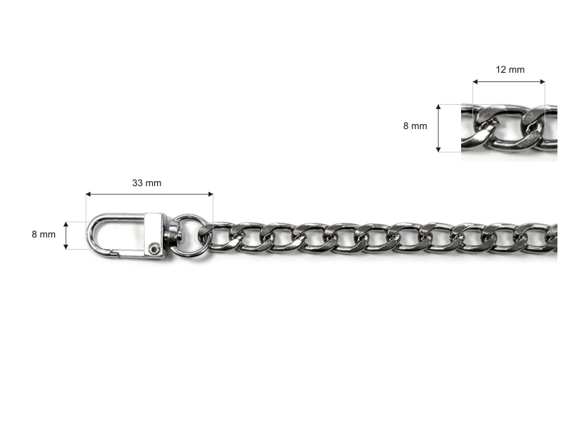 Handbag chain with snap hook 1002 anastazja nickel
