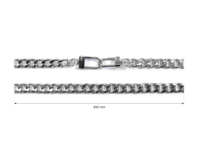 Łańcuszek do torebki z karabinczykiem długość  40 cm nikiel (1003)
