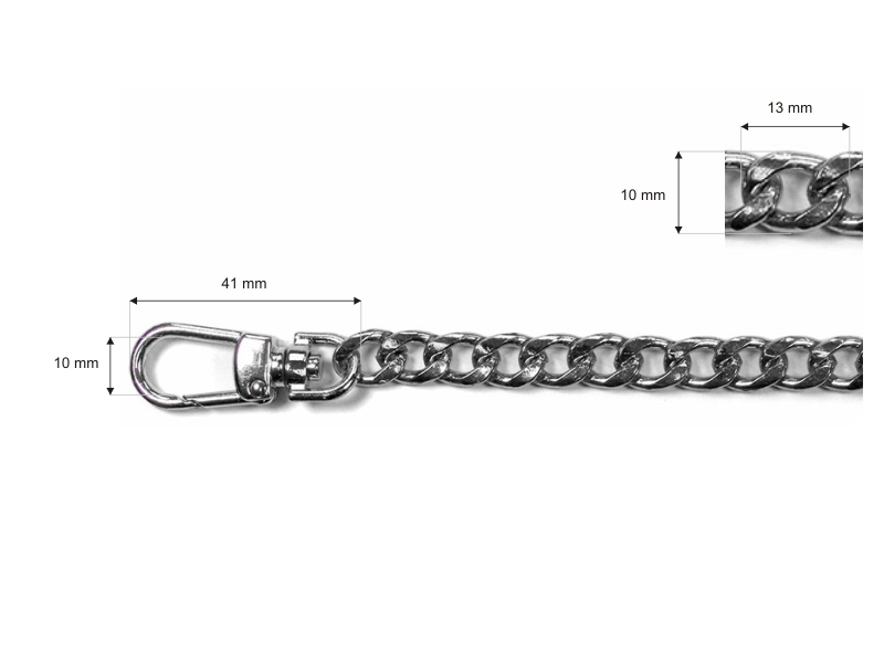 Handbag chain with snap hook 1006 bianka nickel