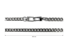 Łańcuszek do torebki z karabinczykiem długość  40 cm nikiel (1007)
