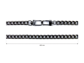 Łańcuszek do torebki z karabinczykiem długość  40 cm czarny nikiel (1007)