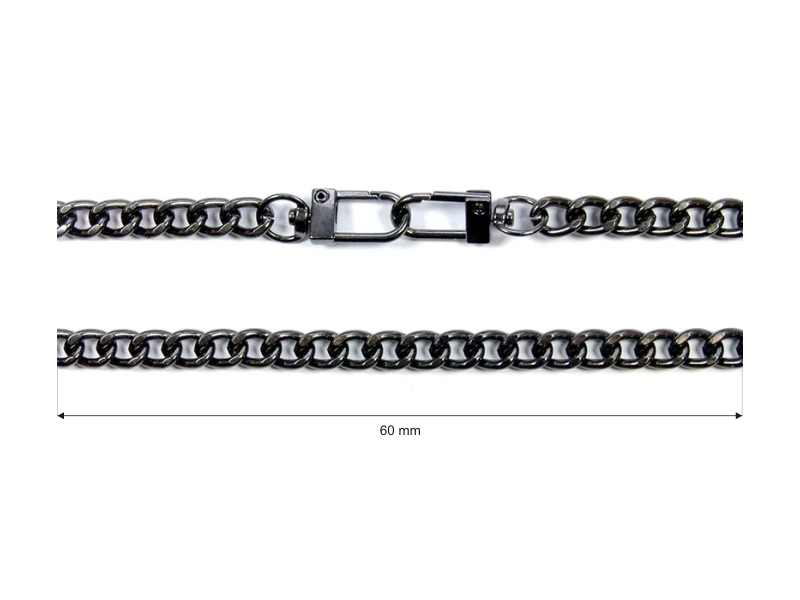 Řetízek na kabelku s karabinou 1008 coco black nickel