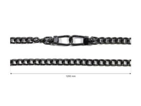 Łańcuszek do torebki z karabinczykiem długość 120 cm czarny nikiel (1010)