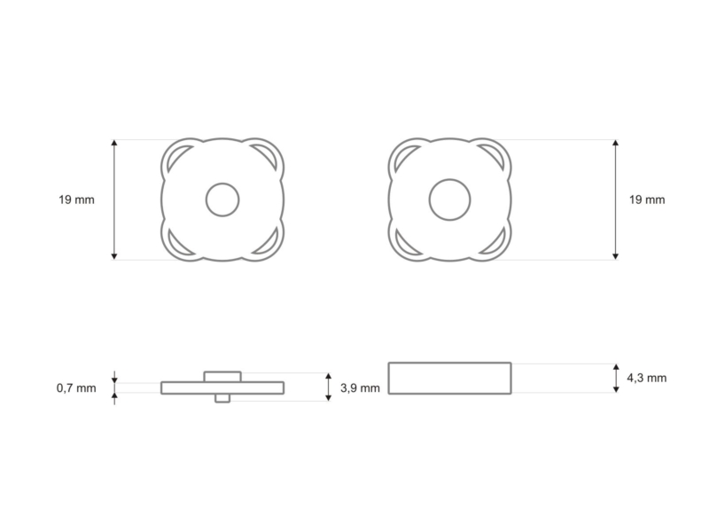 Magnet 19/4 mm nickel 100  st.