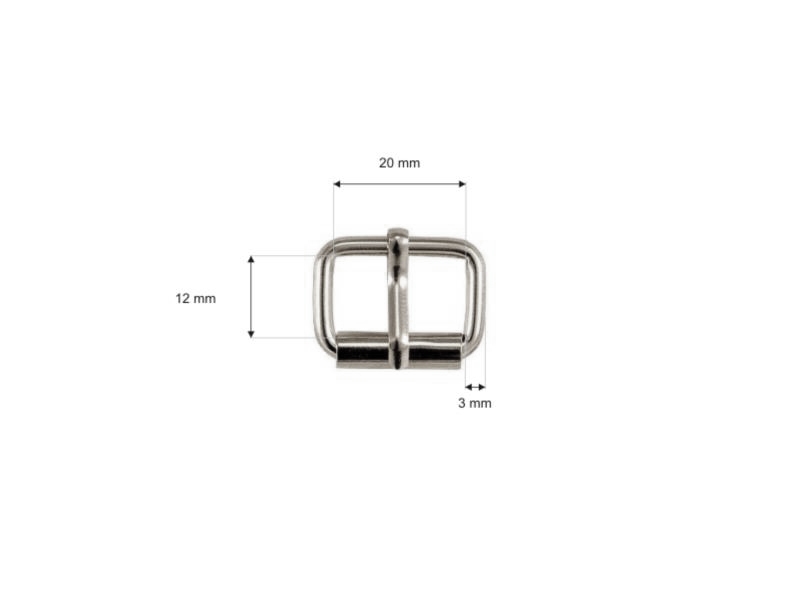 SATTLERSCHNALLE AUS METALL MIT EINEM HAKEN 20/12/3 MM SILBERFARBE, NICKEL    FREE