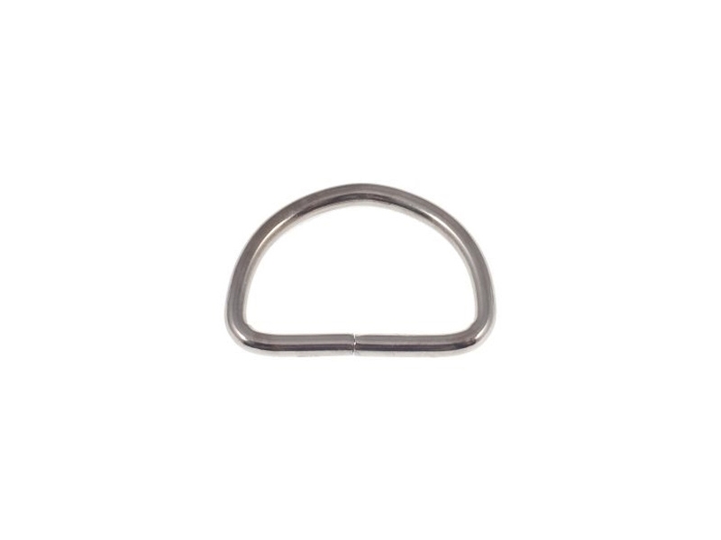 METAL D-RING 30/19/3 MM SILVER COLOR, NICKEL FREE