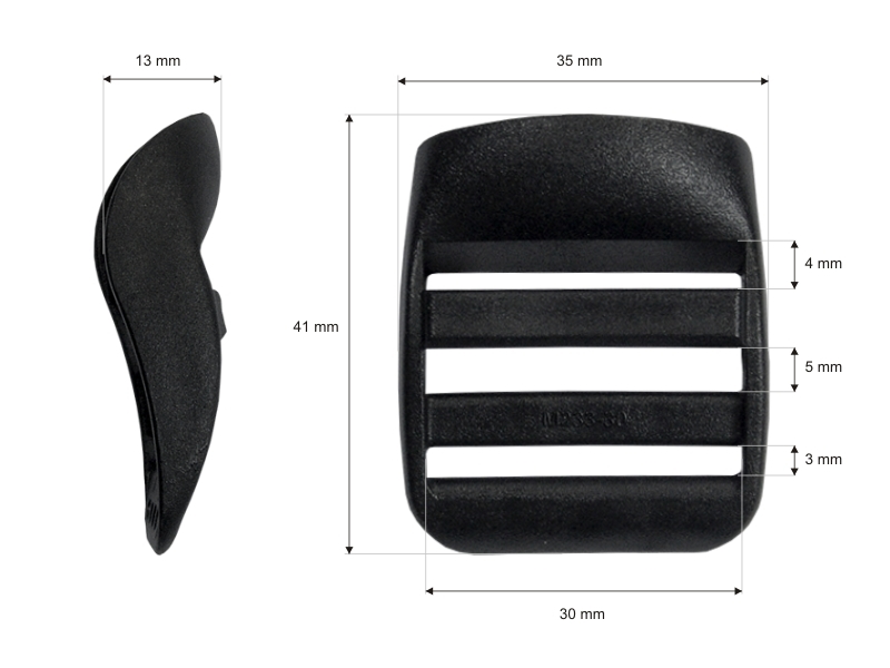 PLASTIC  SLIDE BUCKLE&nbsp30  MM KIRA BLACK