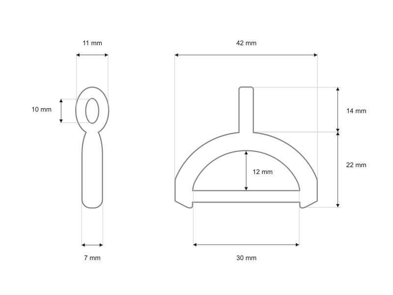 HALBRING AUS METALL 30/12/7 MM NICKEL ABGUSS 100   ST.