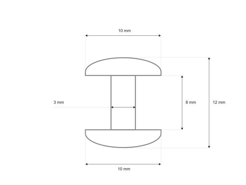 METAL   RIVET TWO-SIDED LUX 10/3/12 MM NICKEL