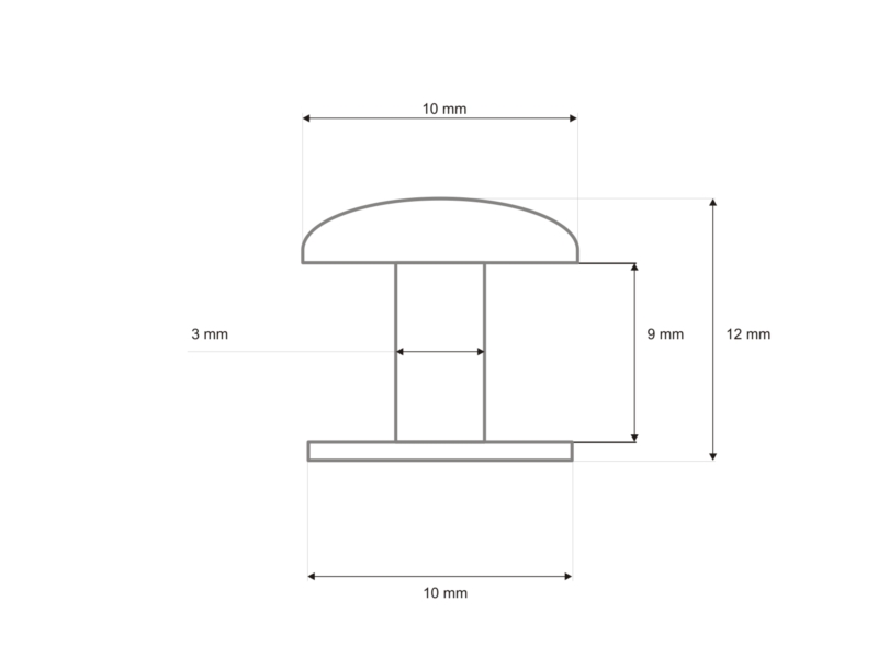 METAL  RIVET ONE-SIDED 10/3/12 MM NICKEL 5000 PCS
