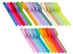 Klettband Mix Farben hell gestreift 25 x 20 cm Pes/Nylon Schleife + Haken