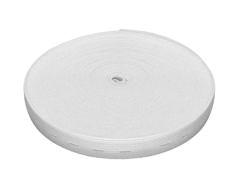 Knitted button band (rubber) 15 mm white 25 mb