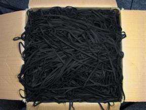 Taśma elastyczna płaska dziana  5 mm luz (580) czarny poliester 8,33 kg (ok 3786m)