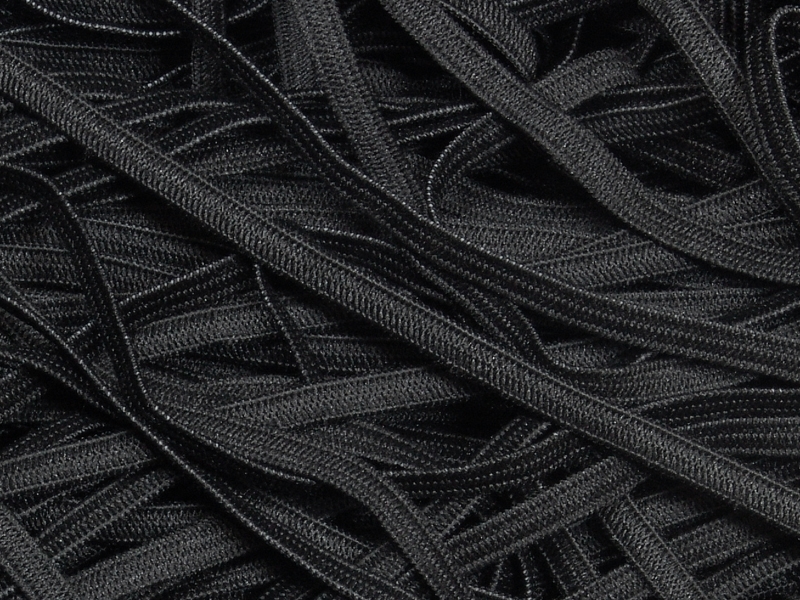 ELASTISCHER BAND FLACH GESTRICKT 5 mm (580)  SCHWARZ POLYESTER 8,68 KG - CA 3472 M