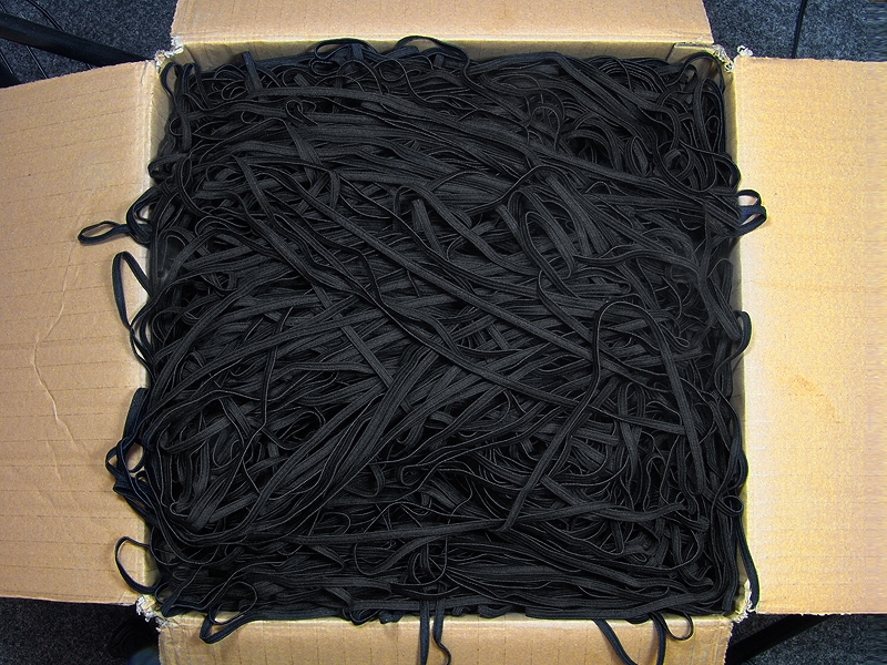 KNITTED ELASTIC  TAPE 5  mm (580) BLACK POLYESTER 8,27 KG - CA 3759 M