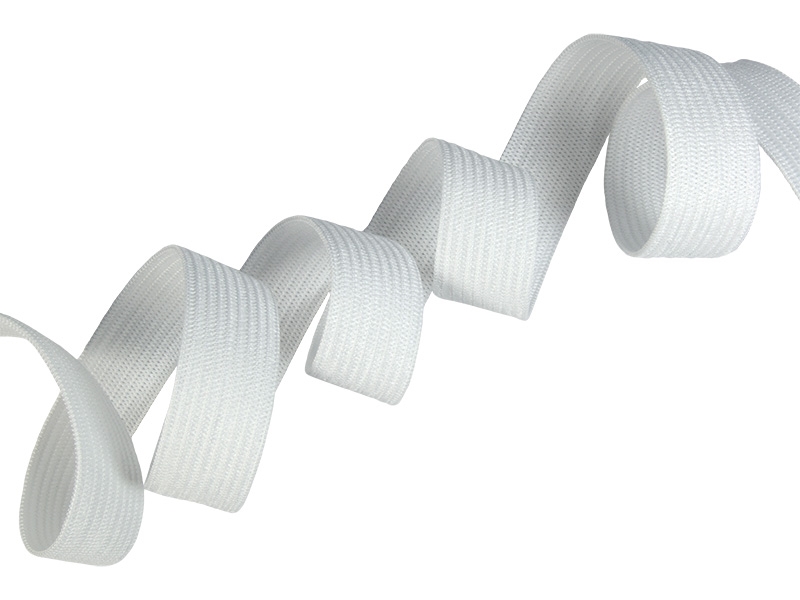 Elastischer band flach gestrickt 20 mm (501) weiß polyester 50 lm