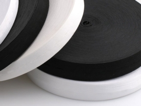 Flachgestricktes flexibles Band 20 mm (580) schwarzes Polyester EU