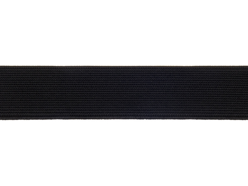 Elastischer band flach gestrickt 20 mm (580) Schwarz polyester 50 lm