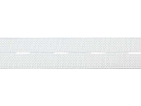 Knopf-Strickband (Gummi) 25 mm weiß 25 mb