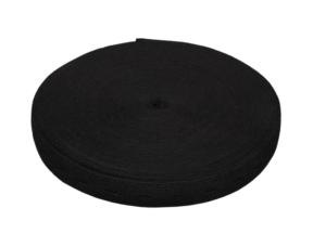 Knopf-Strickband (Gummi) 25 mm schwarz 25 mb