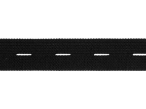 Knopf-Strickband (Gummi) 30 mm schwarz 25 mb