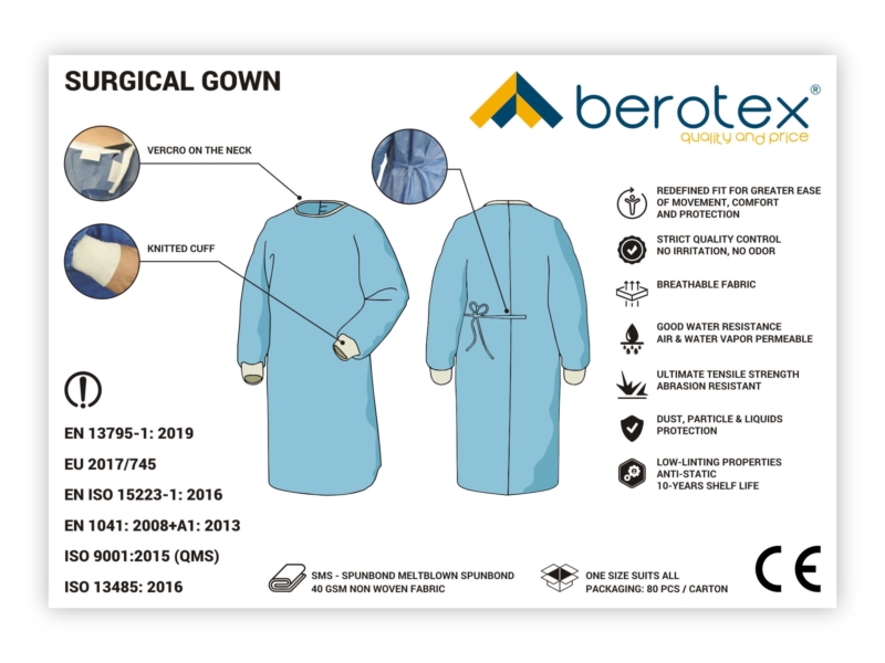 PROTECTIVE  GOWN, BLUE