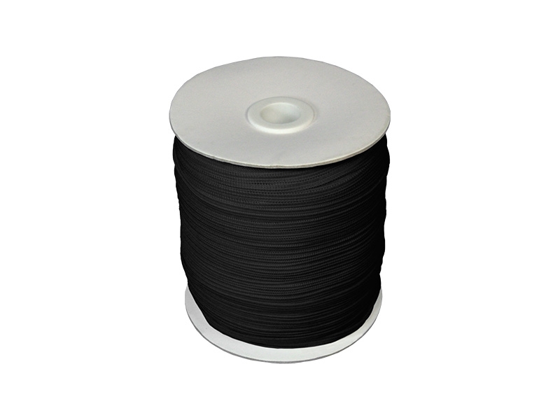 Flat knitted elastic band 5 mm (580) black polyester