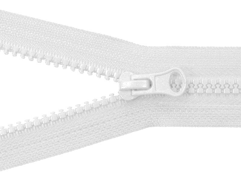 KOSTĚNÝ ZIP ŠÍŘE 5 NEDĚLITELNÝ 20 cm (501) BÍLÝ 50 KS