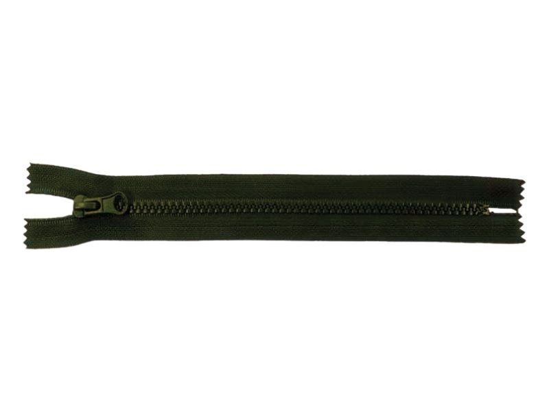 PLASTIC READY ZIPPER 5 CLOSE END 18 cm (175) MILITARY GREEN 50 PCS