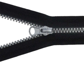 Zamek błyskawiczny kostkowy 5 nierozdzielczy 20 cm auto lock (580) czarny + srebrna kostka