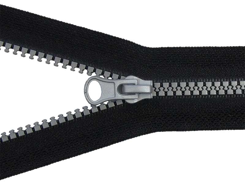 REIßVERSCHLUSS 5 TEILBAR 40 cm (580) SCHWARZ+ SILVER 50 ST.