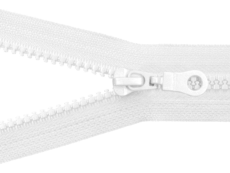 PLASTIC READY ZIPPER 5 OPEN END 70 cm (501) WHITE 50 PCS
