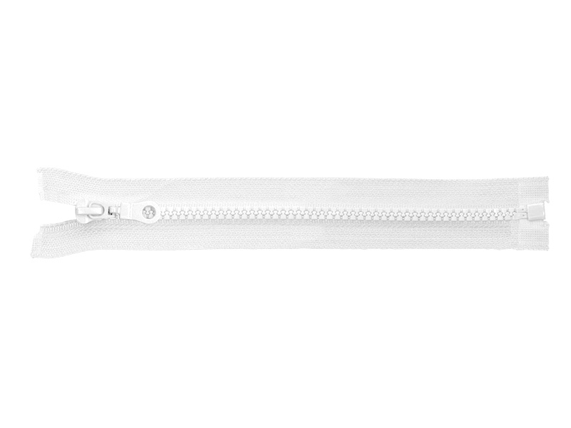 PLASTIC READY ZIPPER 5 OPEN END 85 cm (501) WHITE 50 PCS