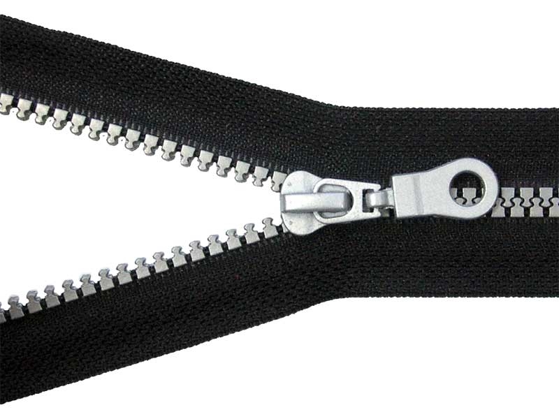 PLASTIC READY ZIPPER 5 OPEN END 65 cm (580) BLACK+ SILVER 50 PCS