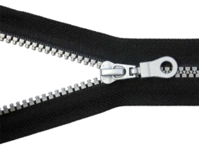 Zamek błyskawiczny kostkowy 5 rozdzielczy 70 cm auto lock  (580) czarny + srebrny
