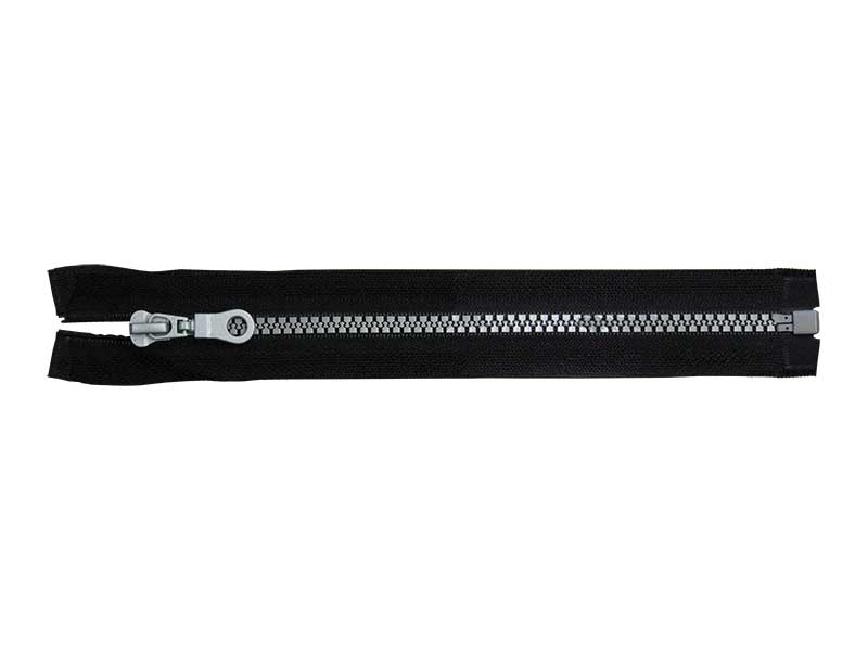 PLASTIC READY ZIPPER 5 OPEN END 85 cm (580) BLACK+ SILVER 50 PCS