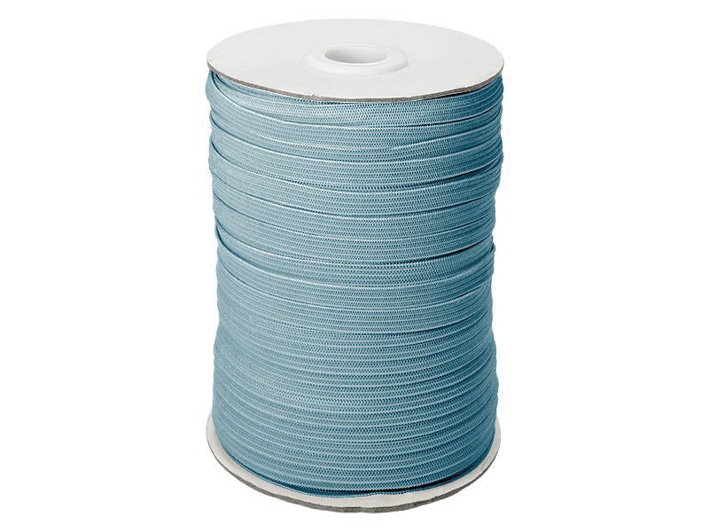 Flat knitted elastic band 7 mm polyester (546) light blue