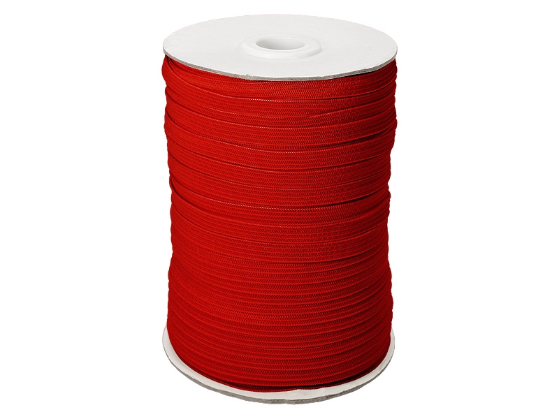 Flachgestricktes Gummiband 7 mm Polyester (171) rot