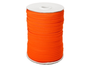 Flat knitted elastic band 7 mm polyester (523) orange