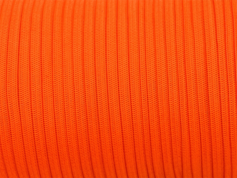 Flat knitted elastic band 7 mm polyester (523) orange