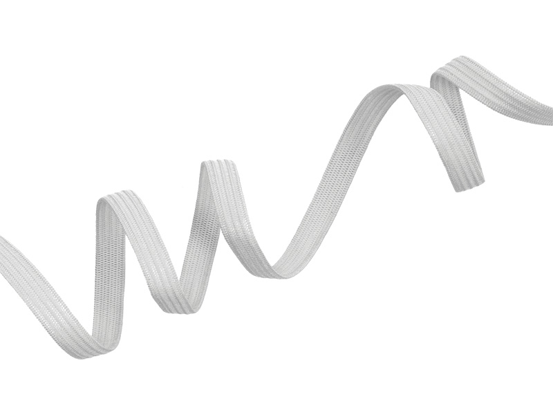 Flachgestricktes Gummiband 7 mm Polyester (336) hellgrau