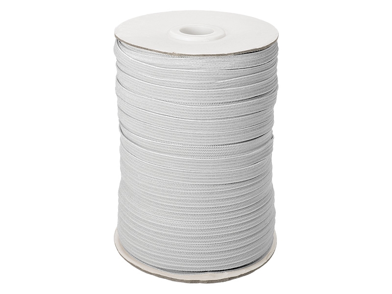 Flat knitted elastic band 7 mm polyester (336) light grey