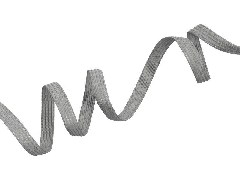 Knitted elastic tape 7 mm (134) grey polyester 100 mb
