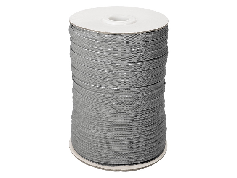 Elastischer band flach gestrickt 7 mm (134) Grau polyester 100 lm