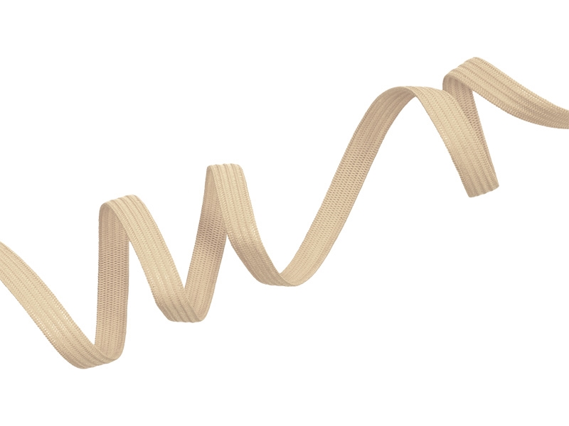 Elastischer band flach gestrickt 7 mm (101) Beige polyester 100 lm